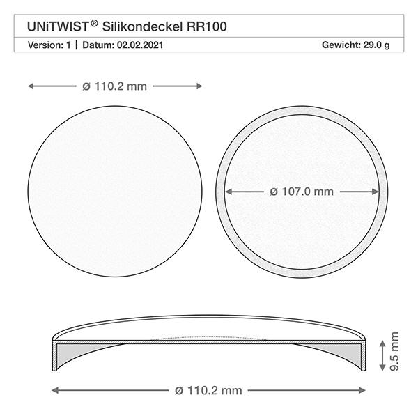 Coperchio in silicone bianco UNiTWIST per WECK RR100