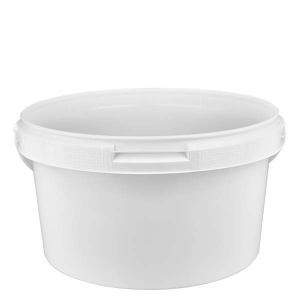 Secchio 3,5L in plastica PP bianca senza coperchio Secchio 3,5L in plastica PP bianca senza coperchio