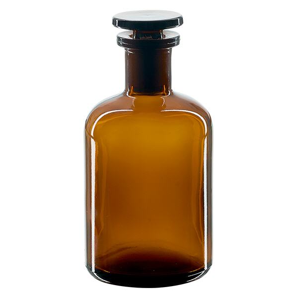 Bottiglia a spalla tonda 100ml marrone collo stretto tappo in vetro Bottiglia a spalla tonda 100ml marrone collo stretto tappo in vetro