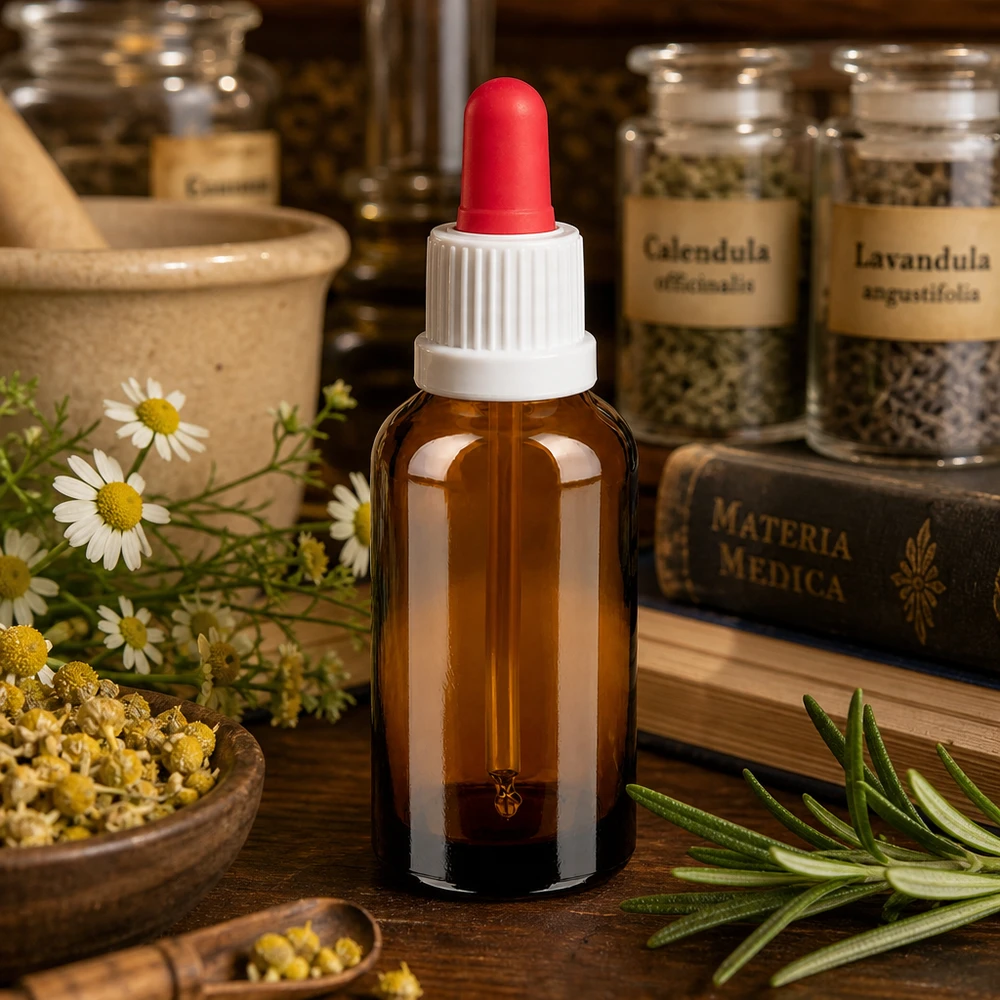 Bottiglia per pipette da 30 ml bianco/rosso OV BrownLine UT18/30 Bottiglia per pipetta di grado farmaceutico da 30 ml con filettatura UT18/30 per liquidi e farmaci sterili