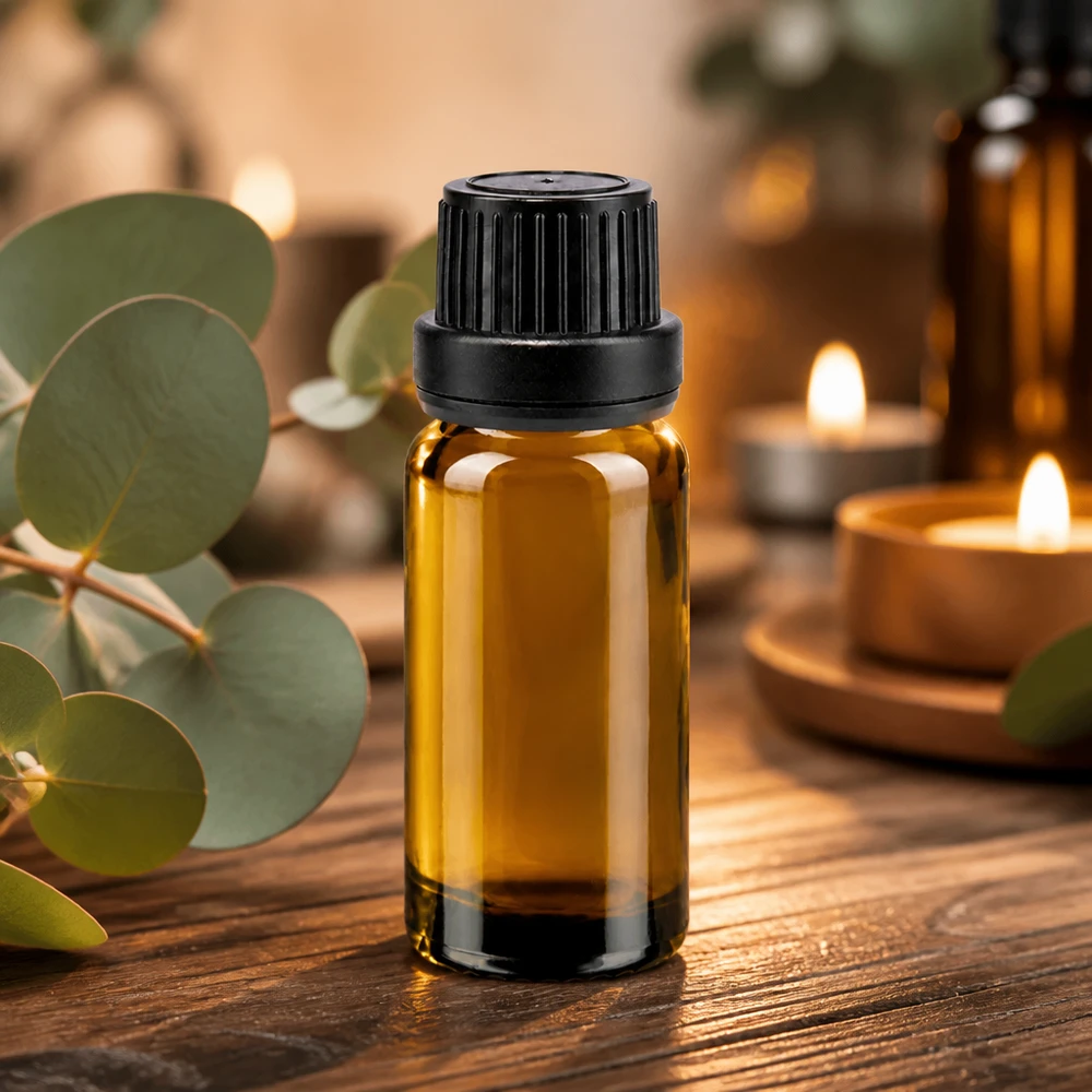 Flacone contagocce marrone da 10ml OV nero/2mm ApoGlas Piccola boccetta di vetro marrone da 10 ml con tappo a vite nero e contagocce per oli essenziali