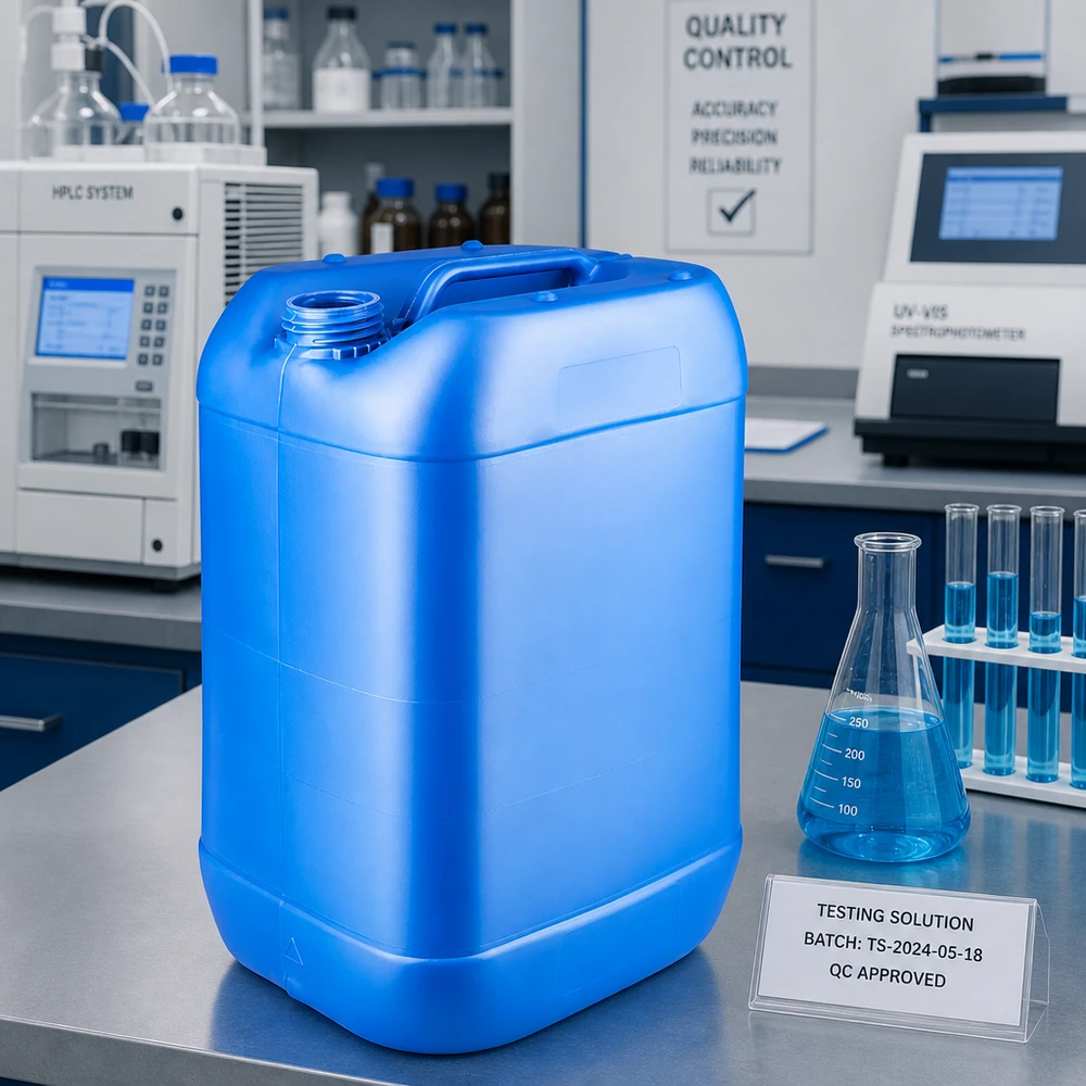 Tanica 25 litri blu senza tappo Tanica impilabile da 25 litri, blu, senza tappo, ideale per sostanze chimiche e soluzioni da laboratorio