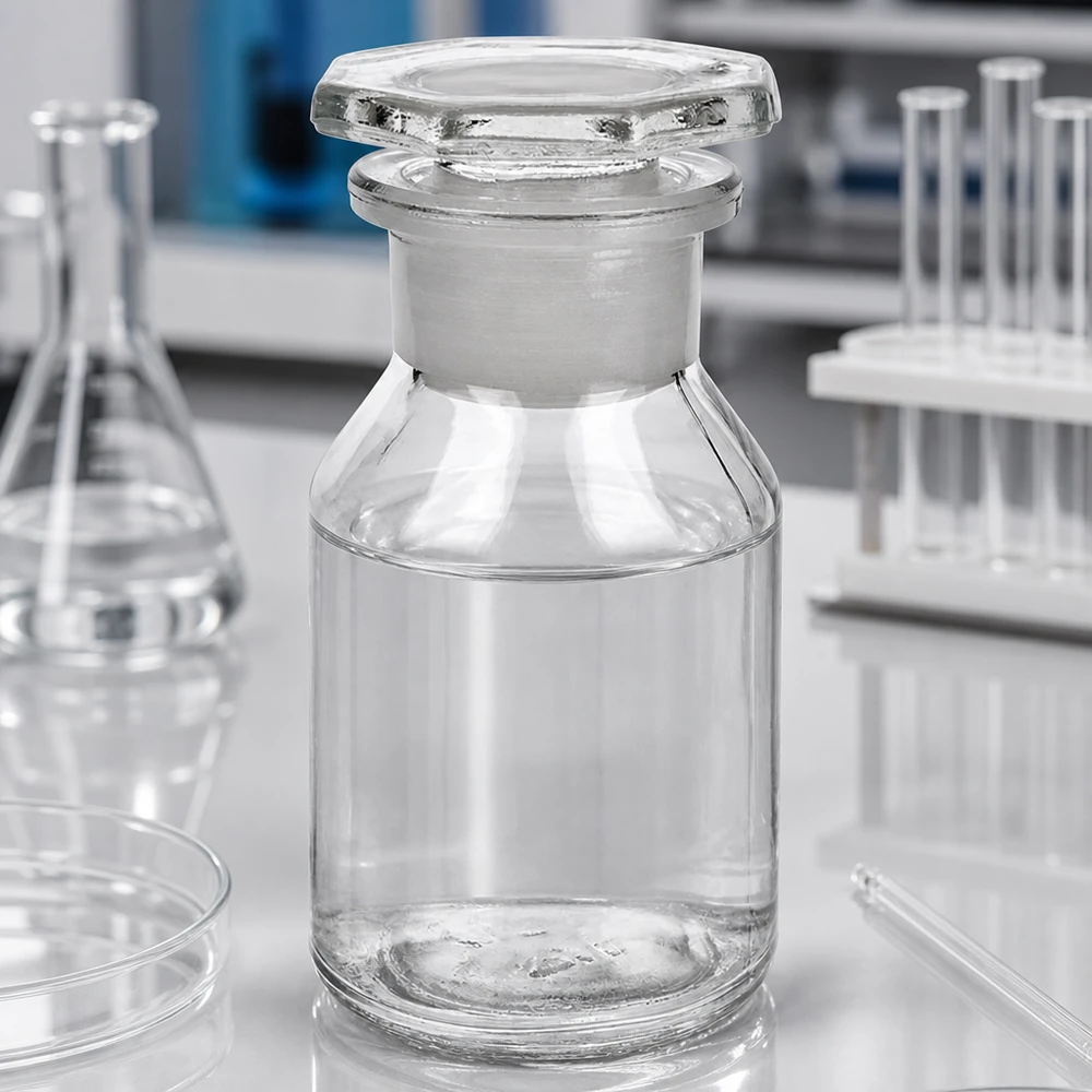 Bottiglia a collo alto 50ml trasparente a collo largo in vetro con tappo Flacone a fondo piatto da 50 ml, trasparente, a collo largo, con tappo in vetro molato per una conservazione sicura