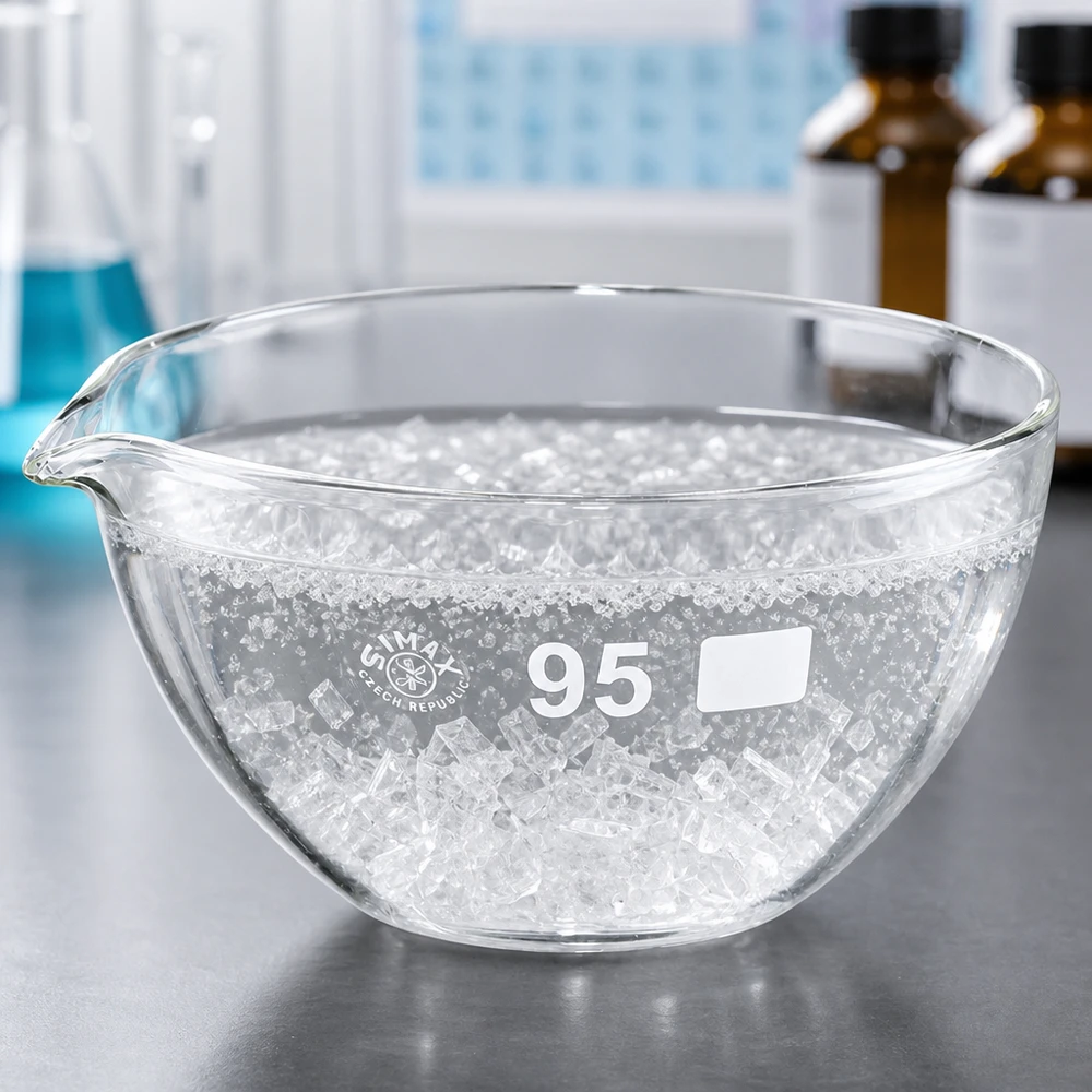 Piatto di evaporazione da 170ml con beccuccio in borosilicato ø95mm Piatto di vetro piatto con becco per il versamento controllato dei campioni