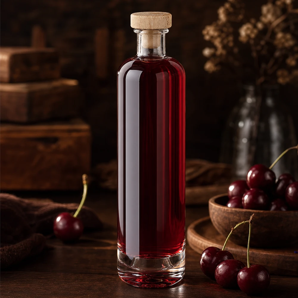 Bottiglia in vetro da 500 ml Ella con tappo in sughero con impugnatura in legno UNiTWIST®