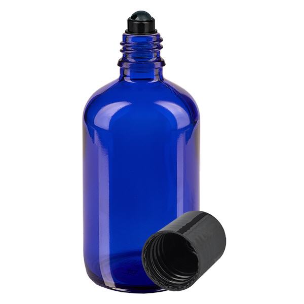 Flacone roll-on 100ml blu STD nero ApoGlas