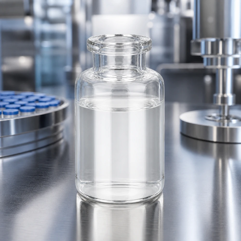 Flacone per iniezione in vetro trasparente 20ml Durchsichtige Pharmaverpackung 20ml Injektionsflasche mit charakteristischem Taillenhals aus Klarglas