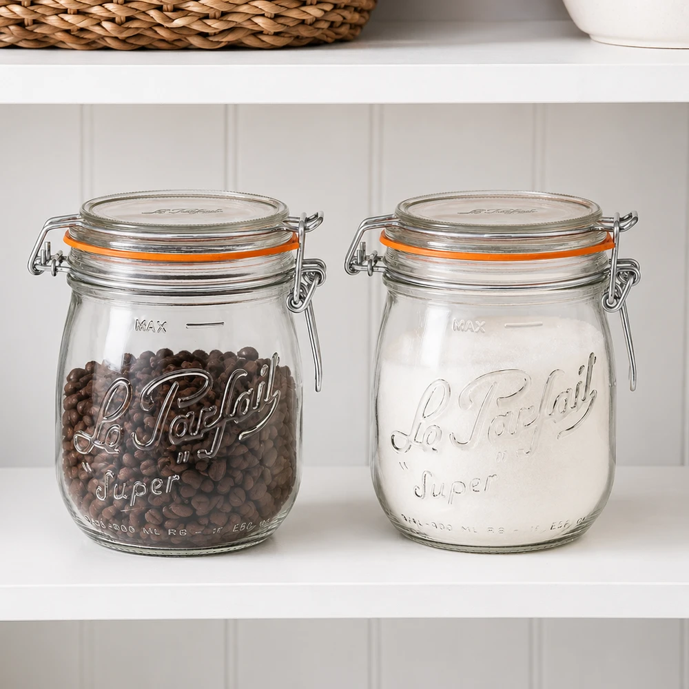 750ml Le Parfait Super barattolo di conservazione con coperchio girevole Chicchi di caffè Farina Barattolo di conservazione per la cucina