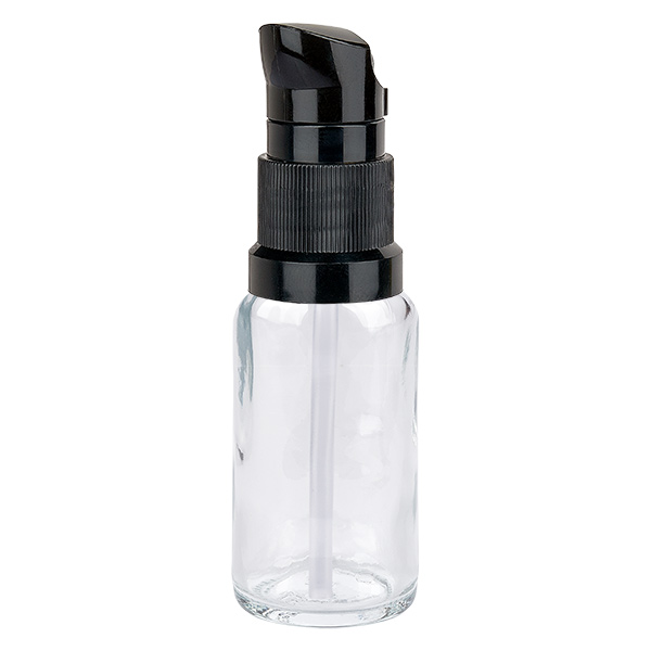 Flacone a pompa da 20 ml nero STD ClearLine UT18/20 Flacone a pompa da 20 ml nero STD ClearLine UT18/20