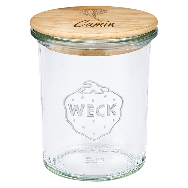 Cestello in legno "Cumin" con verre WECK 160ml