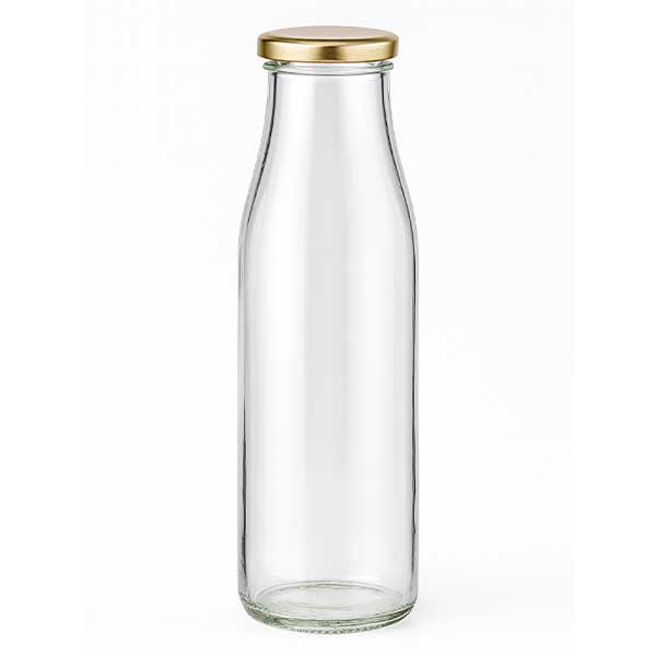 Bottiglia di vetro da 500 ml + coperchio BasicSeal oro UN..