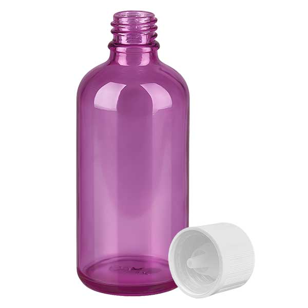 Flacone contagocce da 100 ml 1,2 mm bianco standard a prova di bambino PurpleLine. UT18/100