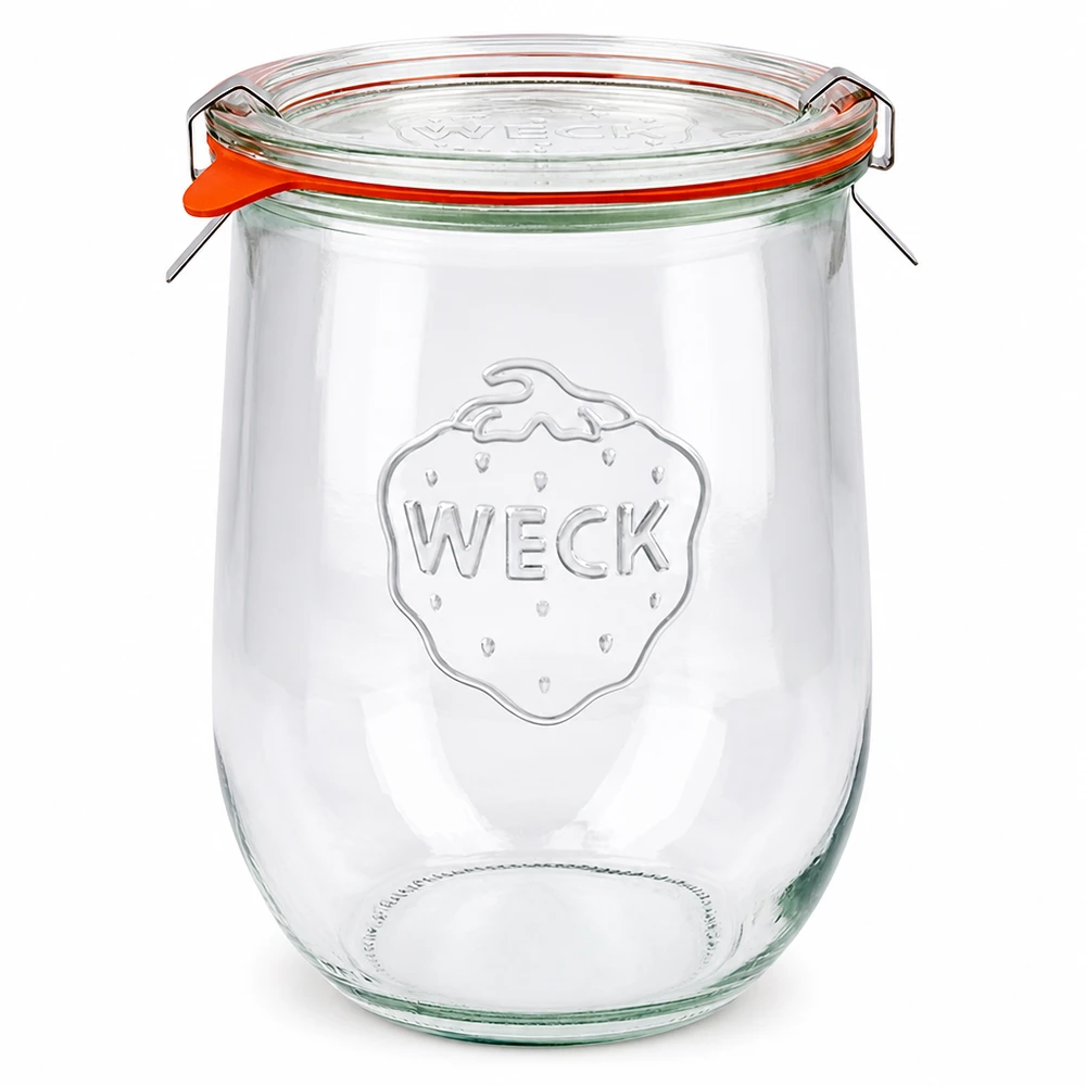 WECK vaso a tulipano 1062ml RR100 vaso per conserve con coperchio in vetro anello in gomma e fascette per la conservazione e lo stoccaggio