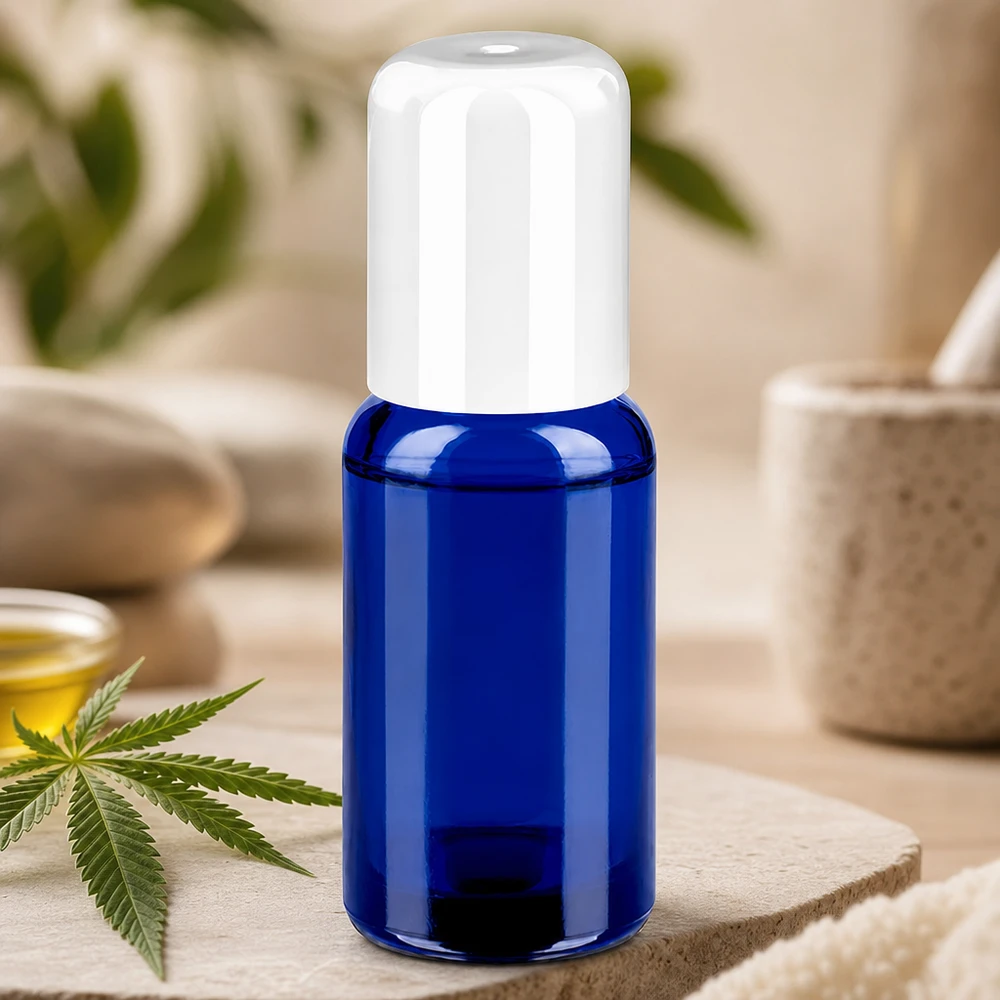 Flacone roll-on da 20 ml bianco STD BlueLine UT18/20 Pratico flacone in vetro da 20 ml con tappo roll-top ideale per cosmetici e profumi fai da te