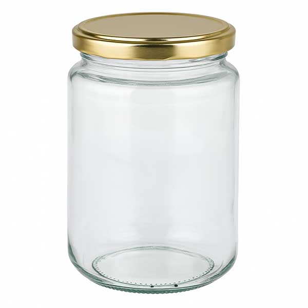 Barattolo rotondo da 382 ml con coperchio BasicSeal oro UNiTWIST