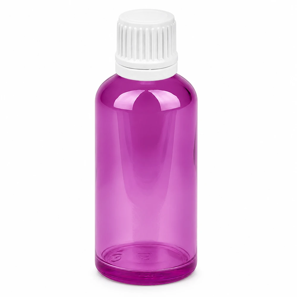 Flacone contagocce da 50ml 0,7mm bianco Originality tappo a vite PurpleLine UT18/50 Flacone contagocce con apertura da 0,7 mm, ideale per cosmetici, aromaterapia e medicina.