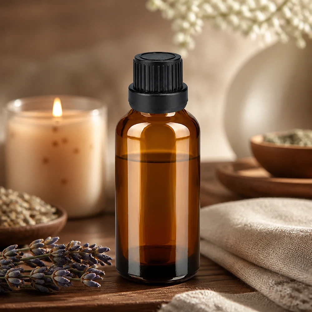 Bottiglia da 30ml 11mm SV nero OV BrownLine UT18/30 Bottiglia in vetro ambrato da 30 ml con superficie opaca per una presentazione elegante del prodotto