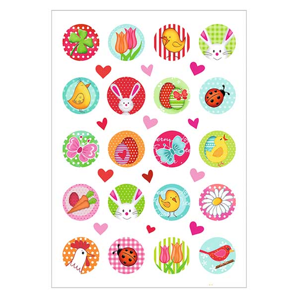 Adesivi "felicità pasquale" (20 adesivi in look pietra)