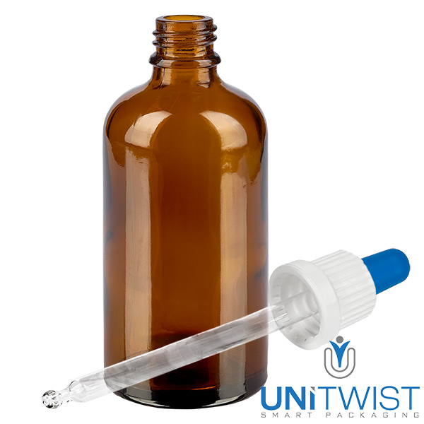 Bottiglia per pipette da 100 ml bianco/blu OV BrownLine UT18/100