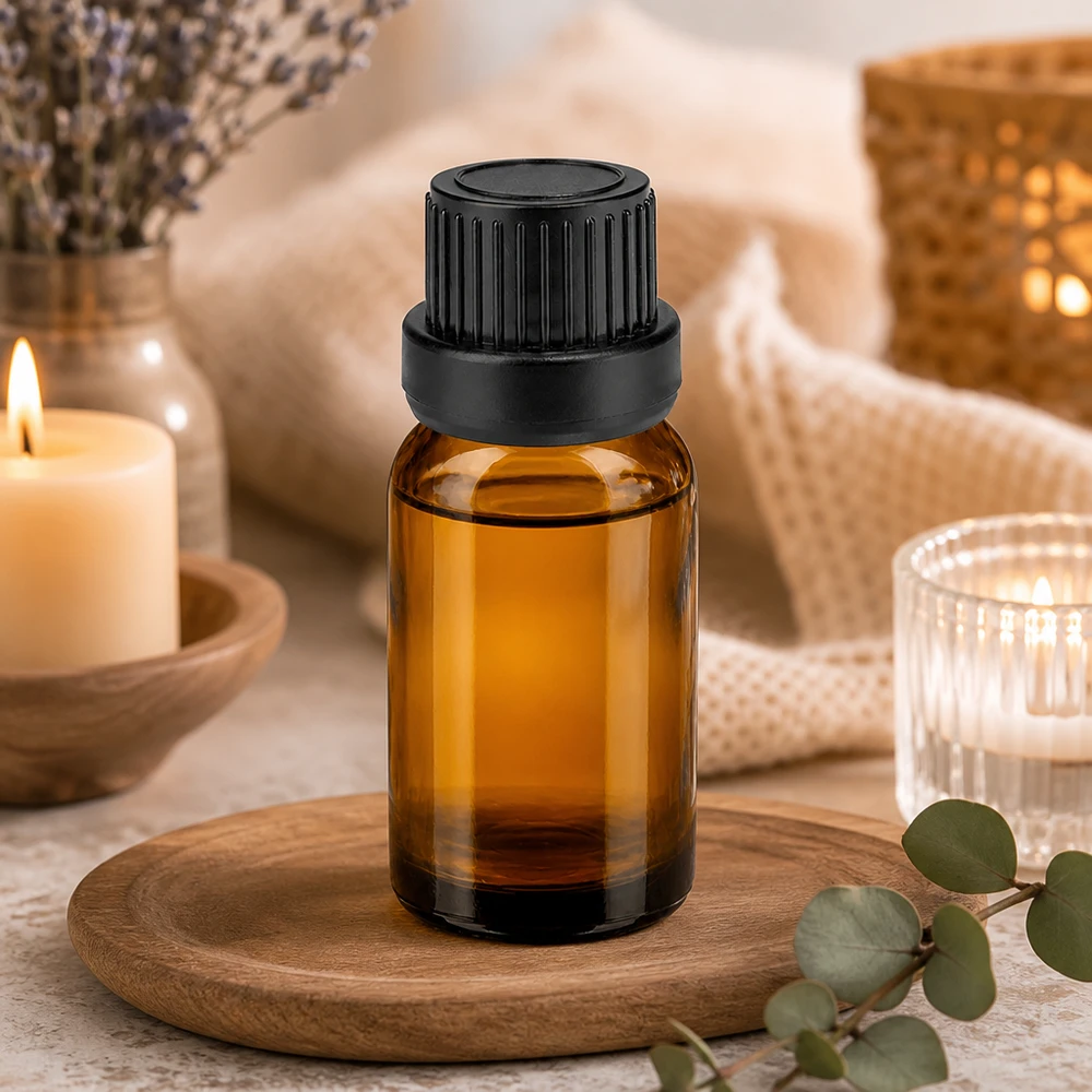 Bottiglia da 10ml 11mm SV nero OV BrownLine UT18/10 Flacone da 10 ml in vetro ambrato con tappo a vite nero scanalato, per un dosaggio preciso.