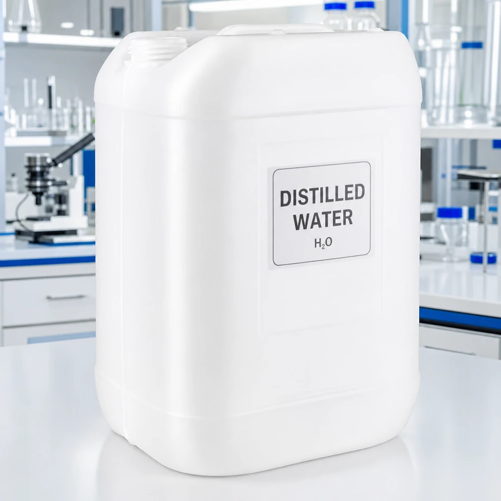 Tanica 25 litri senza tappo Acqua distillata in tanica da 25 litri, contenitore in HDPE bianco per laboratorio e industria