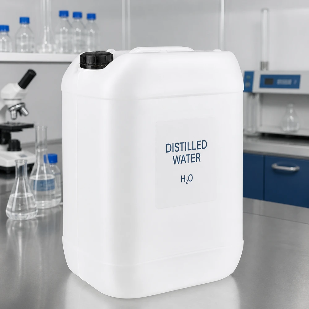 Contenitore da laboratorio da 25 litri per acqua distillata con tappo a vite di sicurezza