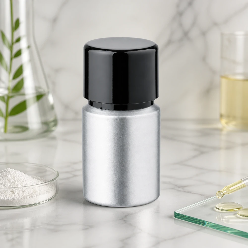 Flacone in alluminio colorato da 10ml con tappo a vite Flacone in alluminio da 10 ml in elegante argento - robusto flacone per ingredienti di alta qualità