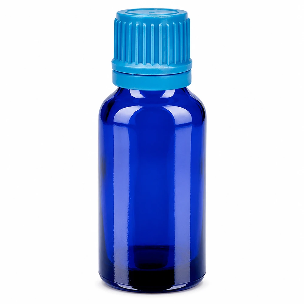 Bottiglia da 20ml 11mm SV blu OV BlueLine UT18/20 Flacone in vetro blu da 20 ml con tappo a vite per oli essenziali e tinture