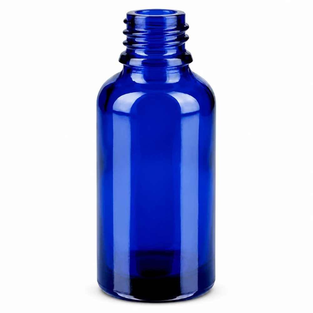 Bottiglia da 30ml 11mm SV blu OV BlueLine UT18/30 Flacone professionale da 30 ml in blu con filettatura SV per applicazioni farmaceutiche e cosmetiche
