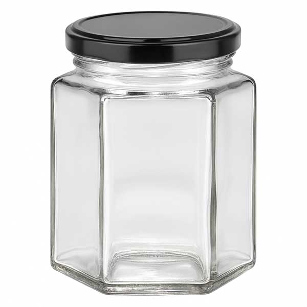 Vaso hexa da 196 ml con coperchio BasicSeal nero UNiTWIST.