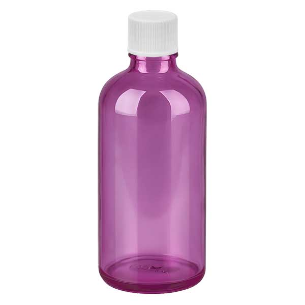Flacone da 100 ml con tappo a vite bianco standard PurpleLine UT18/100