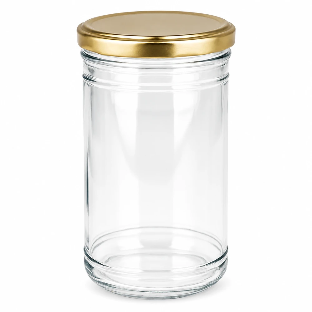 Bicchieri da 1053 ml con coperchio BasicSeal oro UN... Vaso mason vuoto da 1053 ml con coperchio BasicSeal dorato per conservare e inscatolare gli alimenti