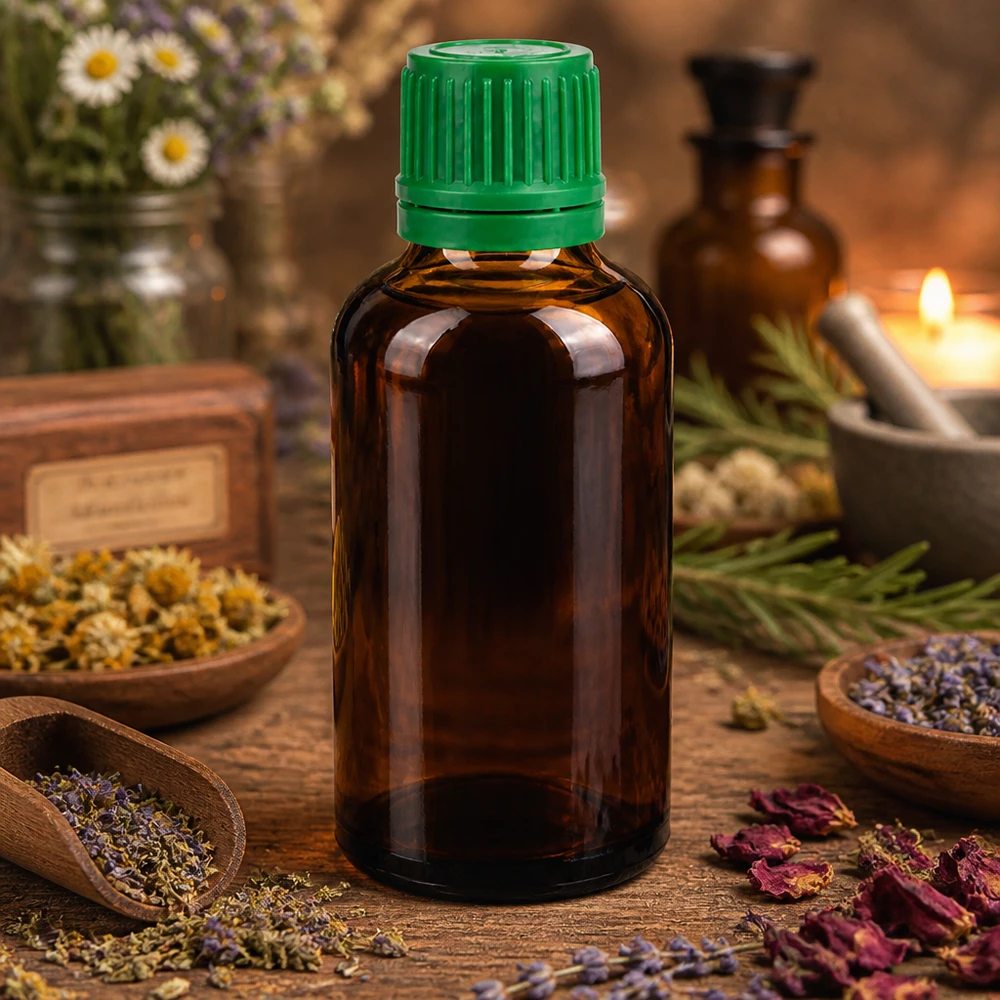 Bottiglia da 50ml 11mm SV verde OV BrownLine UT18/50 Pratico flacone in vetro ambrato da 50 ml perfetto per le porzioni da viaggio e le applicazioni mobili