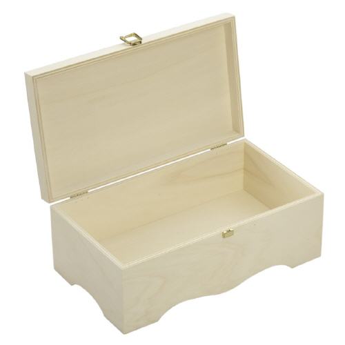 Cassapanca in legno con base sagomata 35x20x13cm