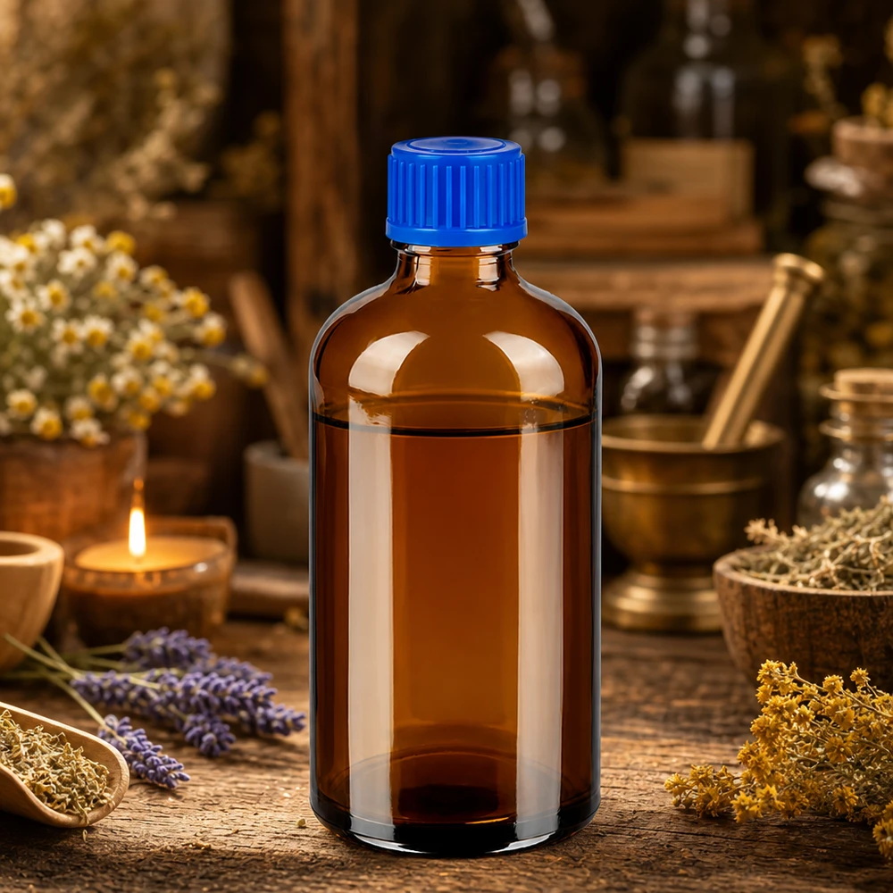 Bottiglia da 100ml 11mm SV blu STD BrownLine UT18/100 Flacone in vetro marrone da 100 ml con tappo aderente da 11 mm per una stabilità a lungo termine del prodotto.