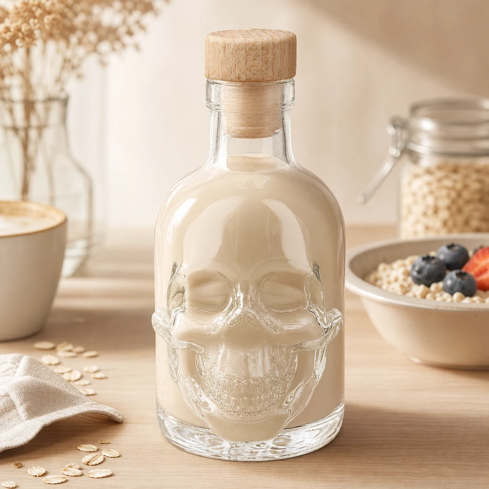Bottiglia in vetro da 200 ml Jack con tappo in sughero con impugnatura in legno UNiTWIST®