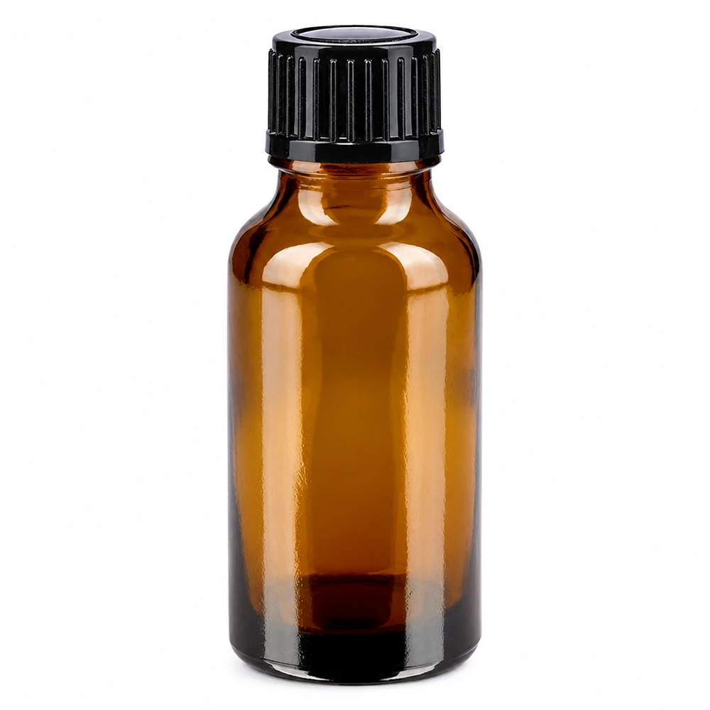 Bottiglia da farmacia marrone da 20 ml. SV STD nero/11mm ApoGlas Flacone da farmacia in vetro marrone da 20 ml con tappo standard nero da 11 mm