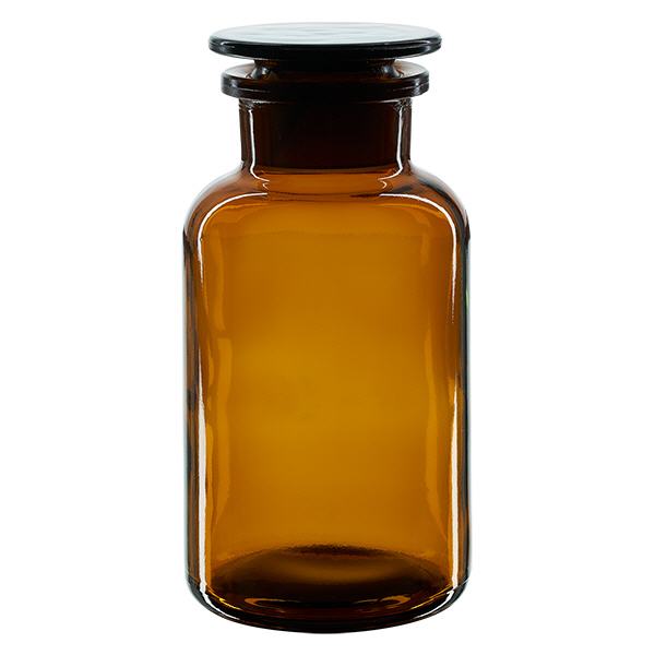 Bottiglia a spalla tonda 500ml marrone collo largo tappo in vetro