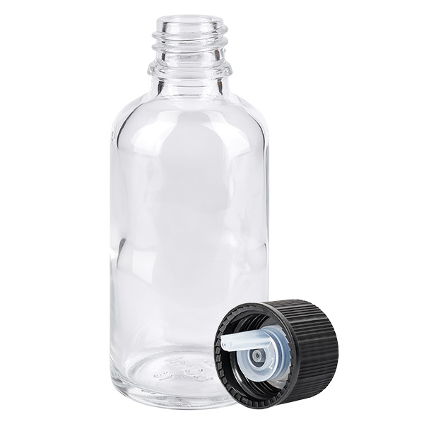 Flacone contagocce da 50 ml 1 mm nero STD ClearL. UT18/50