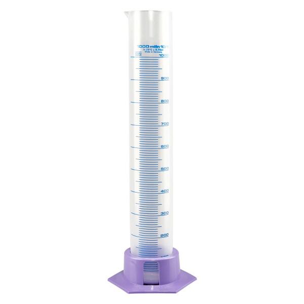 Cilindro graduato da 1000 ml in PP con base viola Cilindro graduato da 1000 ml in PP con base viola