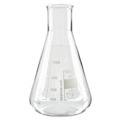 Erlenmeyer a collo largo in borosilicato, graduati