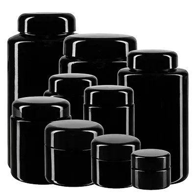 Vasi in vetro viola (vetro Miron)