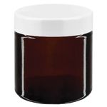 Vasi in vetro marrone con coperchio bianco