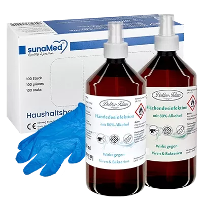 Guanti protettivi e disinfettanti