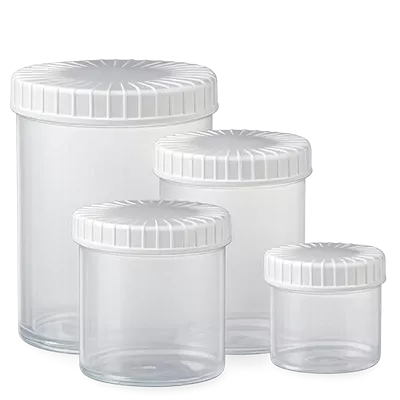 Scatole trasparenti con coperchio scanalato