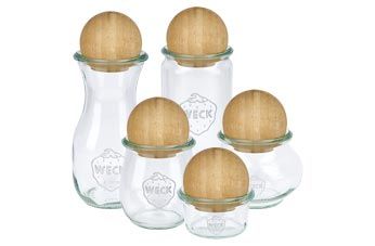 vasi con sfera in legno
