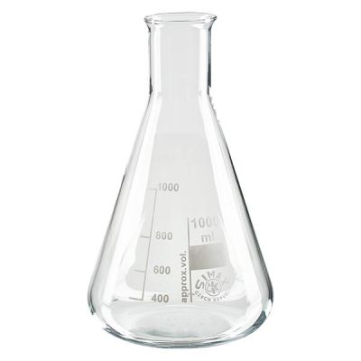 Erlenmeyer a collo stretto in borosilicato, graduati