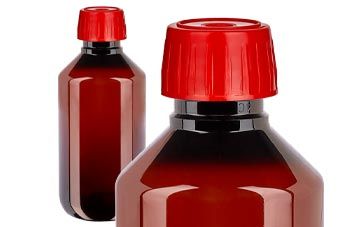 Flaconi medici in PET marrone con tappo di degassificazione