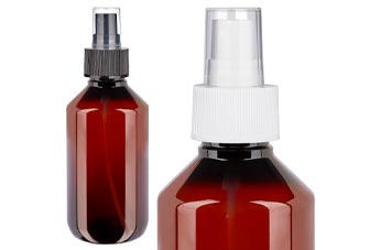 Flaconi medici in PET marrone con tappo spray